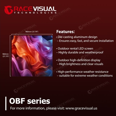≥5500nits HD rozdzielczość zewnętrzny panel LED    OBF Series Slim Die-Cast Design for Wall Ceiling and Pillar Installations