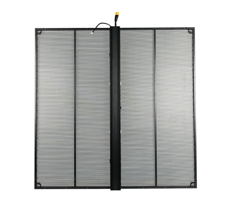 TSF Series P3.9-7.8mm Przejrzysty ekran LED 1000x1000mm, wysoka częstotliwość odświeżania 3840Hz, dostosowywalna instalacja wewnętrzna, ramka aluminiowa