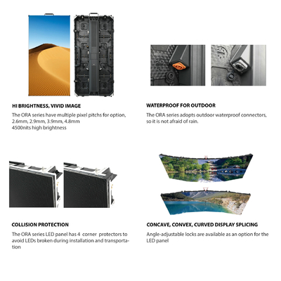 Panel LED z serii ORA, 7680 Hz, do wynajęcia na zewnątrz i zastosowania scenicznego