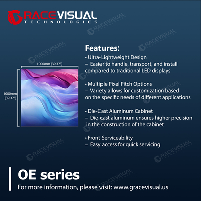 OE Series P3.9 Outdoor Fixed LED Display IP65 Protection | 4000:1 Contrast | Front-Service Design