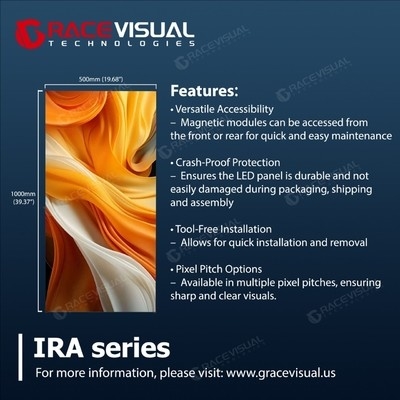 IRA Series P3.91 Indoor Rental LED Display - 500×1000mm panel pełnobarwny z 7680Hz ultra wysoką częstotliwością odświeżania dla bezbłędnej wydajności wizualnej w aplikacjach scenicznych i wydarzeń