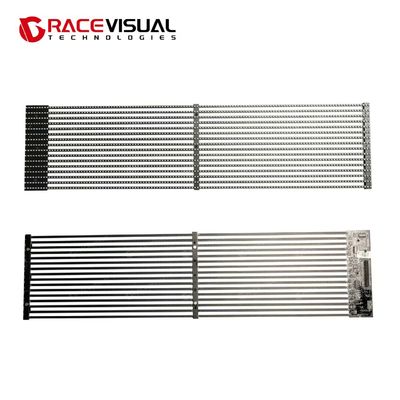 GRACEVISUAL TS-F: Ultracienki przezroczysty inteligentny wyświetlacz o wysokiej jasności (600~5500 nitów) i wysokiej przezroczystości, wyraźny w każdym świetle. Ultralekki (7 kg) aluminiowy panel, serwis przedni/tylny dla łatwej instalacji.