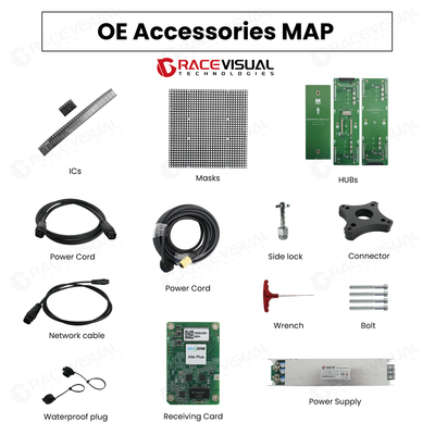OE serii 5000nits Ekran zewnętrzny LED IP65 Front Service 23,5kg