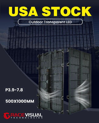 Zewnętrzna przezroczysta dioda LED 3,9-7,8 mm rozmiar pikseli 500x1000 mm szafa 7680hz częstotliwość odświeżania 5000nits jasność nadaje się do wszystkich rodzajów wydarzeń na zewnątrz